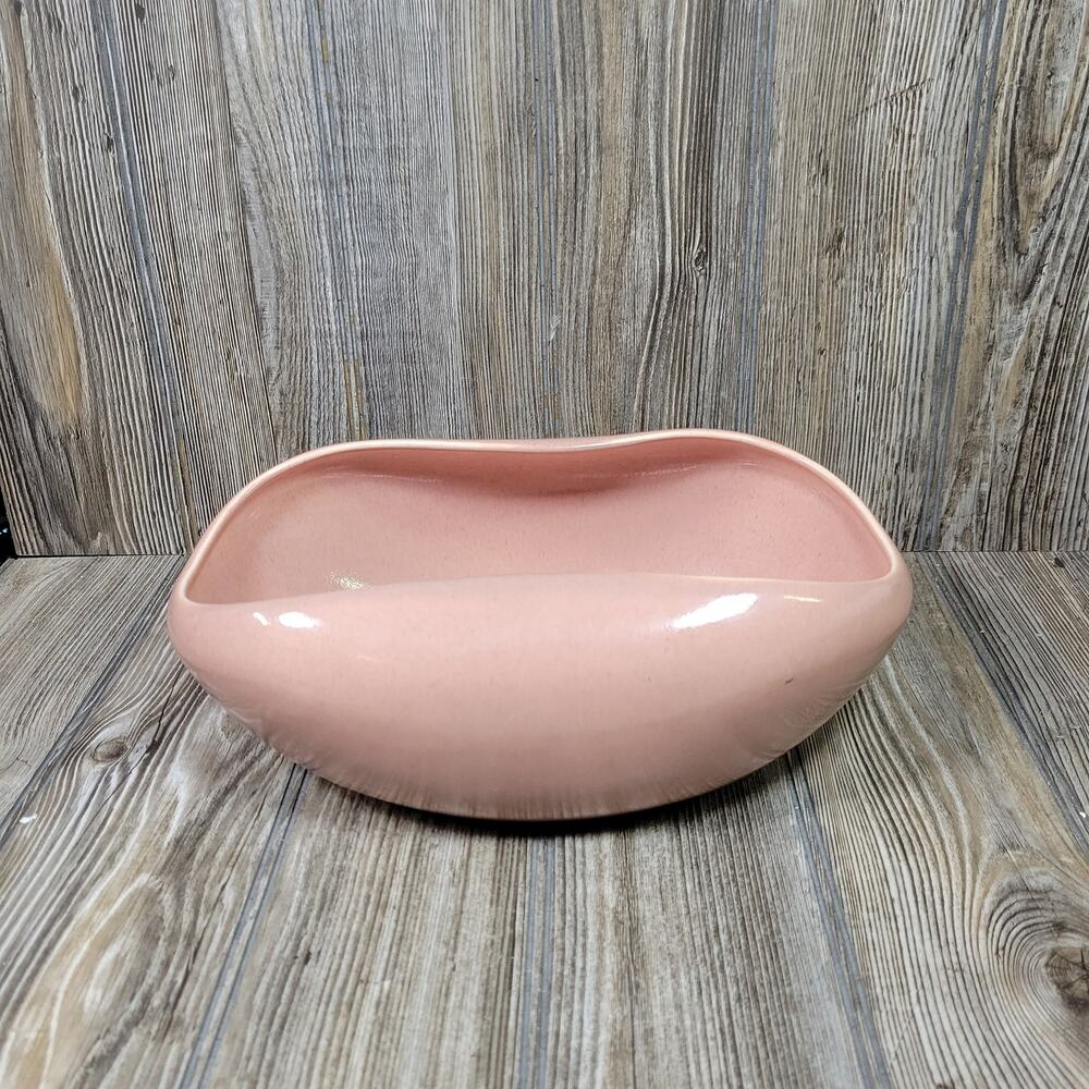 Russel Wright American Modern Coral Pink Salad Serving Bowl Steubenville MCM 50s